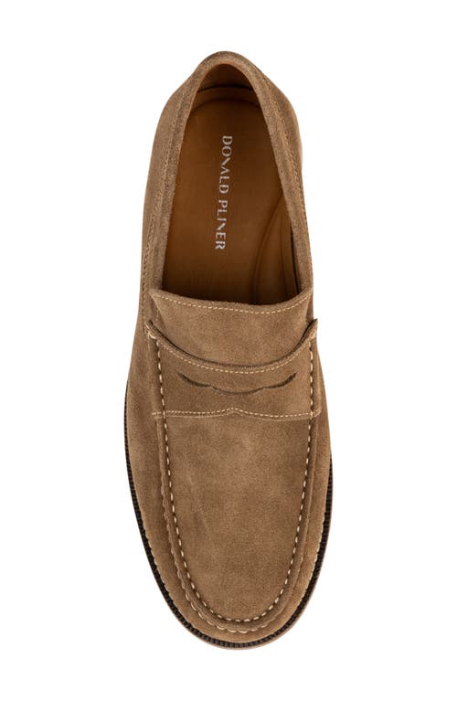 Donald Pliner Penny Loafer In Dark Taupe