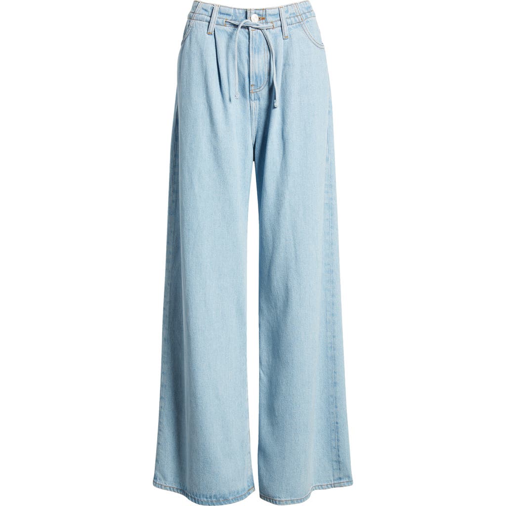 Frame Drawstring Wide Leg Jeans In Calabria