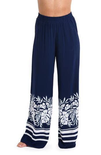 LA BLANCA LA BLANCA BORDER PRINT PALAZZO PANTS