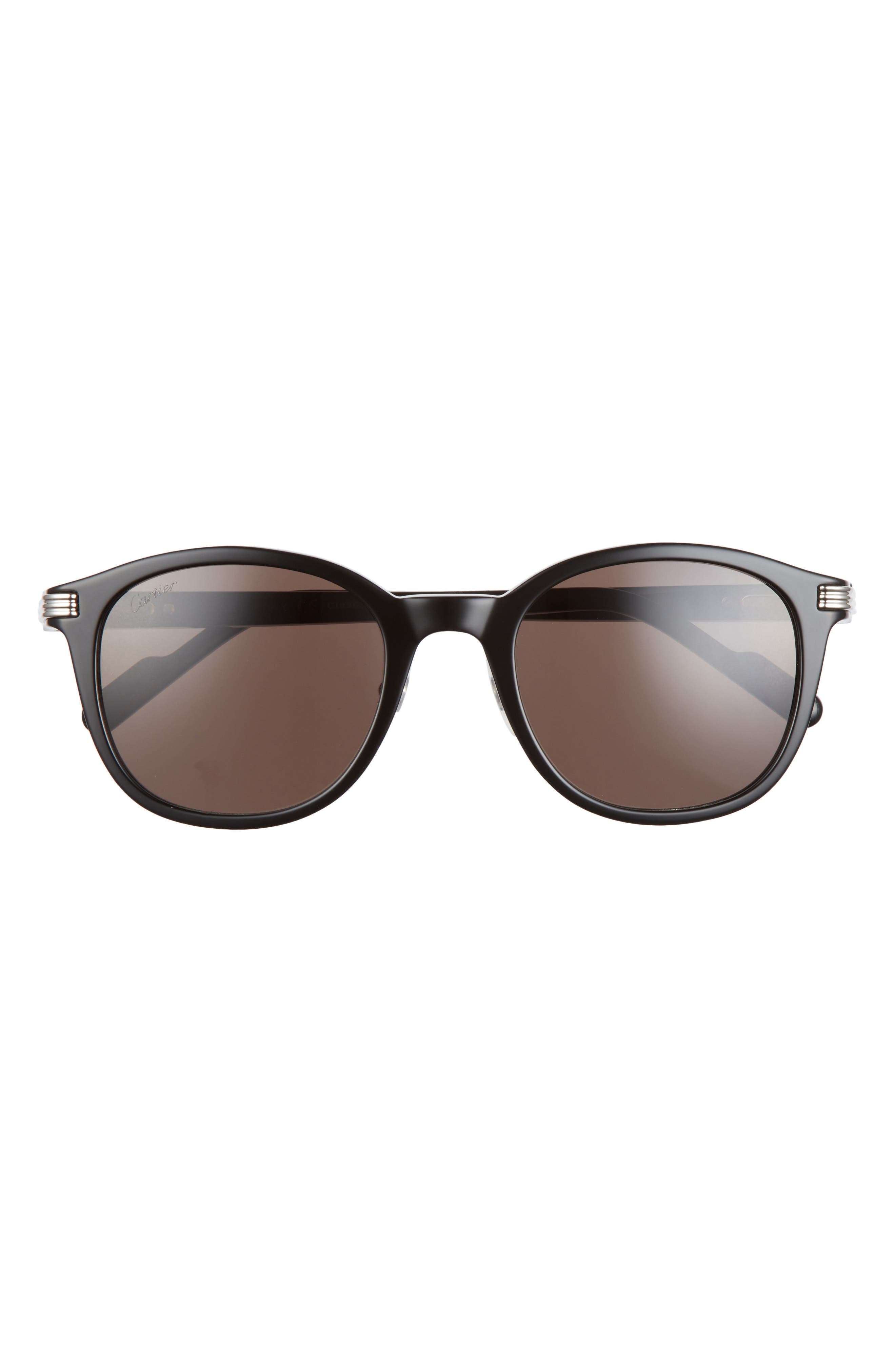 Cartier 53mm Round Sunglasses in Black at Nordstrom