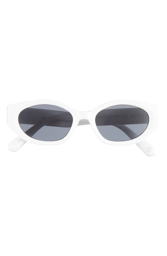 Aire Mensa 48mm Oval Sunglasses In White / Smoke Mono