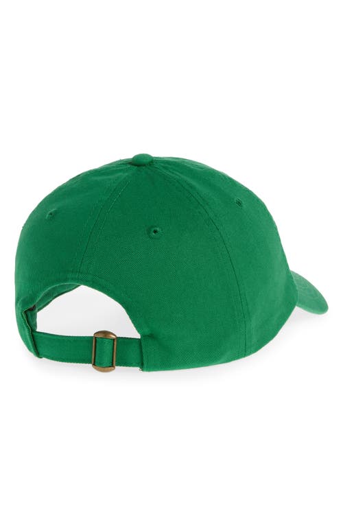 Shop Clare V . Cotton Adjustable Baseball Cap In Green W/cream Oui