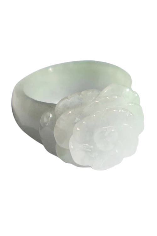 Seree Rose Off-white Jade Ring In Off White