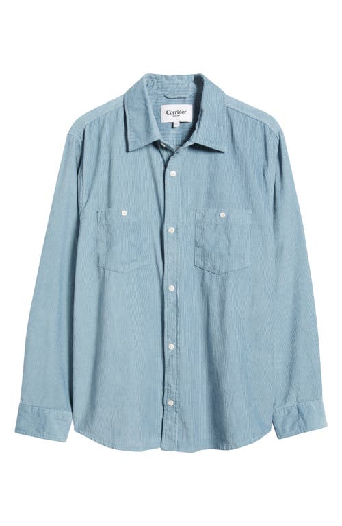 Shop Corridor Long Sleeve Corduroy Button-up Shirt In Blue