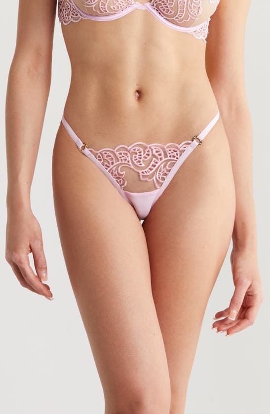 Shop Bluebella Cecily Embroidered Mesh Briefs In Pirouette Pink/sheer