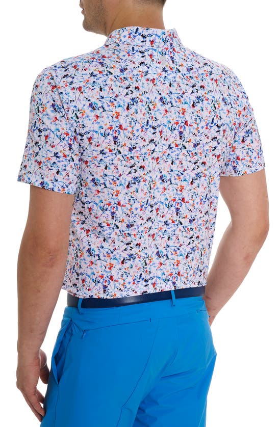 Shop Robert Graham Lucca Floral Performance Golf Polo In White Multi