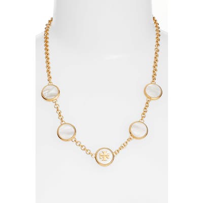 Tory Burch Mother-Of-Pearl Station Necklace