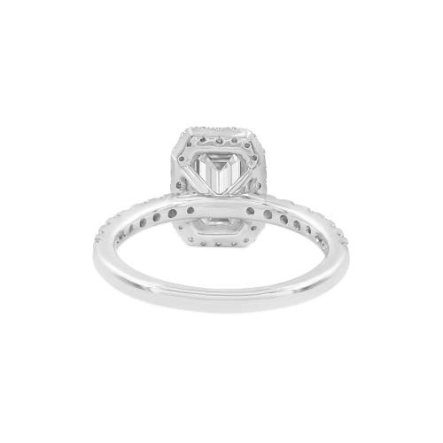 Luvmyjewelry Basma 14k White Gold Radiant Cut Lab Grown Diamond Halo Engagement Ring In 14k White Gold