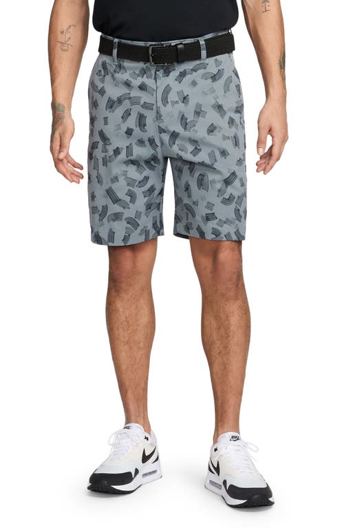 Shop Nike Golf Dri-fit Print Flat Front Golf Shorts In Dark Smoke Grey/black
