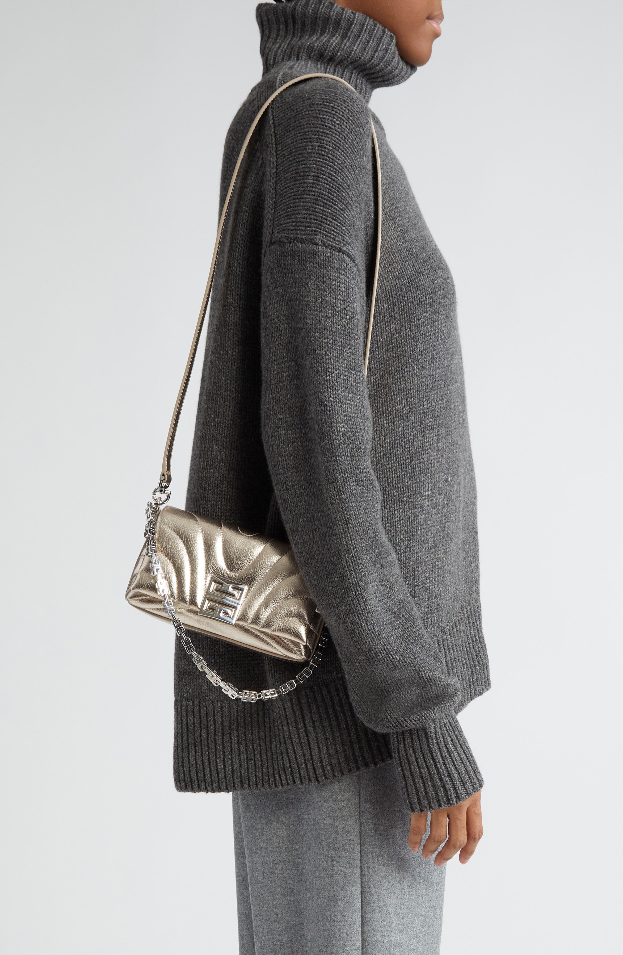 Givenchy Micro 4G Soft Quilted Metallic Leather Crossbody Bag Nordstrom