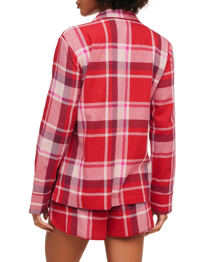 Adore Me Cecelia Pajama Set In Plaid Red