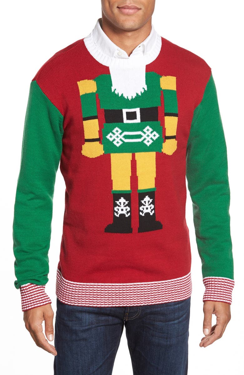 Ugly Christmas Sweater 'Nutcracker Face' Holiday Crewneck Sweater ...