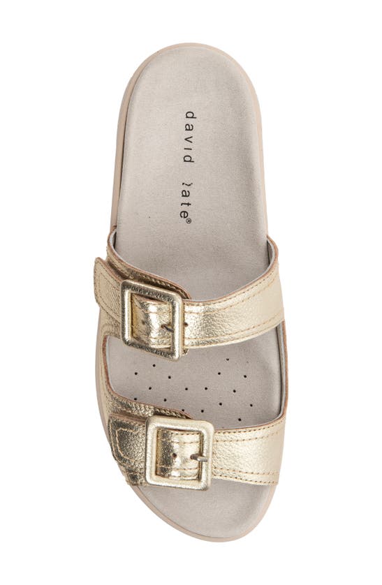 David Tate Frenchy Double Band Slide Sandal In Platinum
