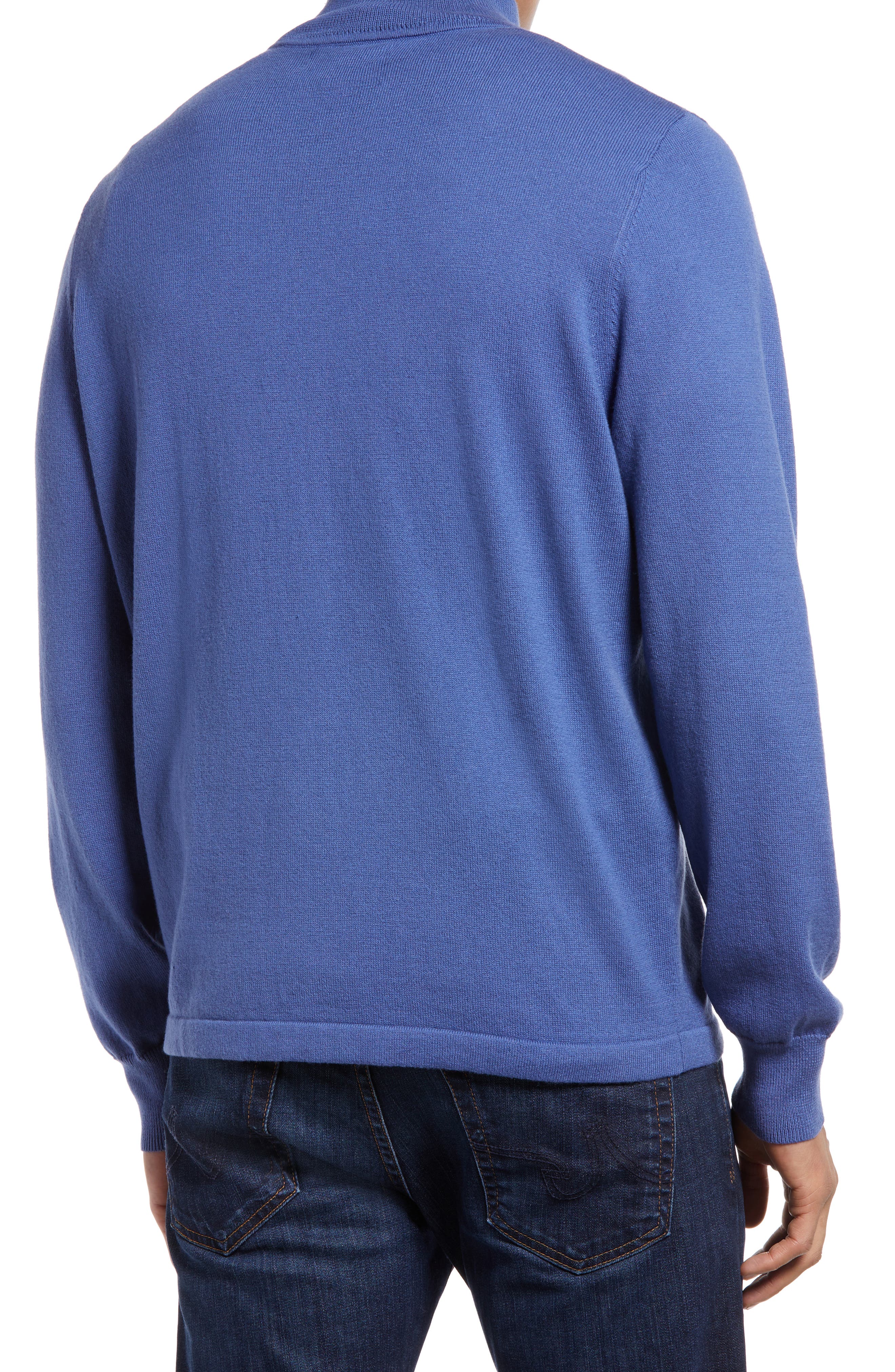 Nordstrom Tech-Smart Quarter Zip Pullover Sweater in Blue Angelite at Nordstrom, Size Small