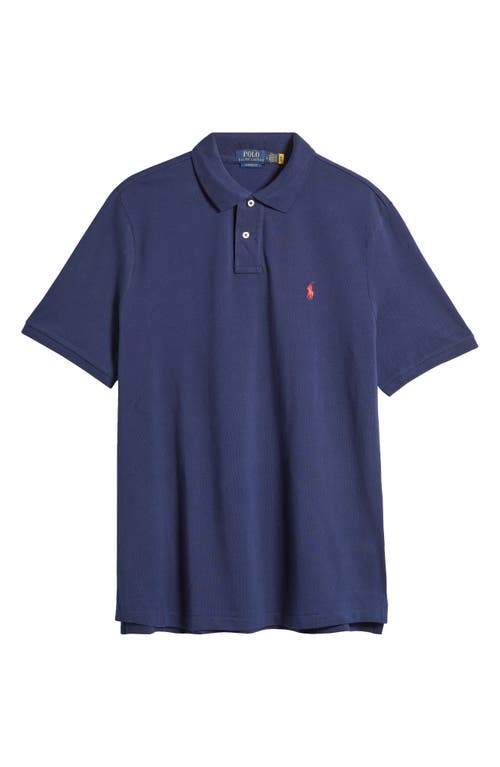 Shop Polo Ralph Lauren Cotton Piqué Polo In Newport Navy