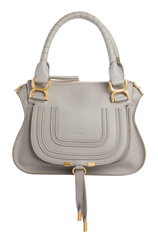 Chloé Grey Marcie Large Leather Tote Bag In Cashmere Grey