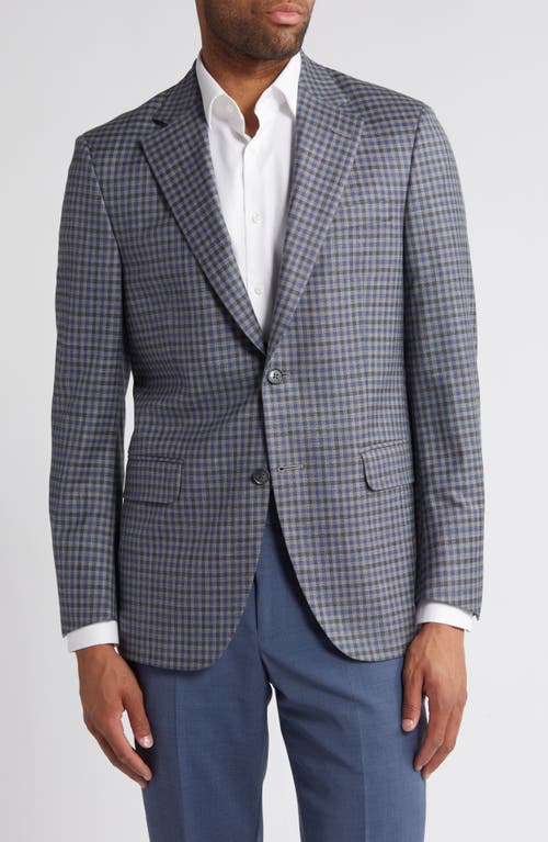 Peter Millar Flynn Classic Check Wool & Silk Blend Sport Coat Grey at Nordstrom,