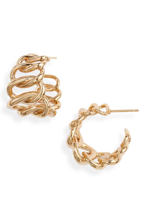 Twist Hoop Earrings in Gold