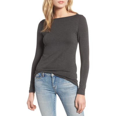 Amour Vert Francoise Stripe Top, Grey