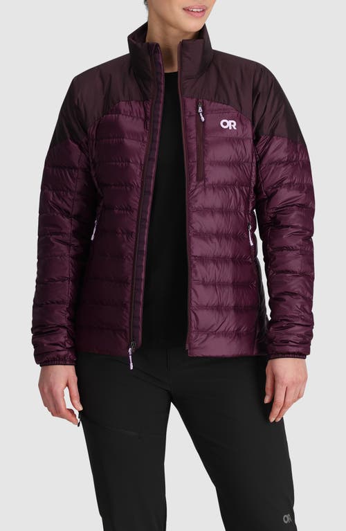 Outdoor Research Helium 800 Fill Power Down Hooded Jacket In Amethyst