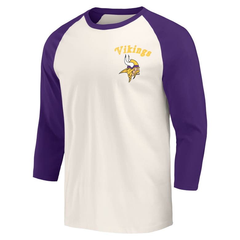 Shop Darius Rucker Collection By Fanatics Purple/white Minnesota Vikings Raglan 3/4 Sleeve T-shirt
