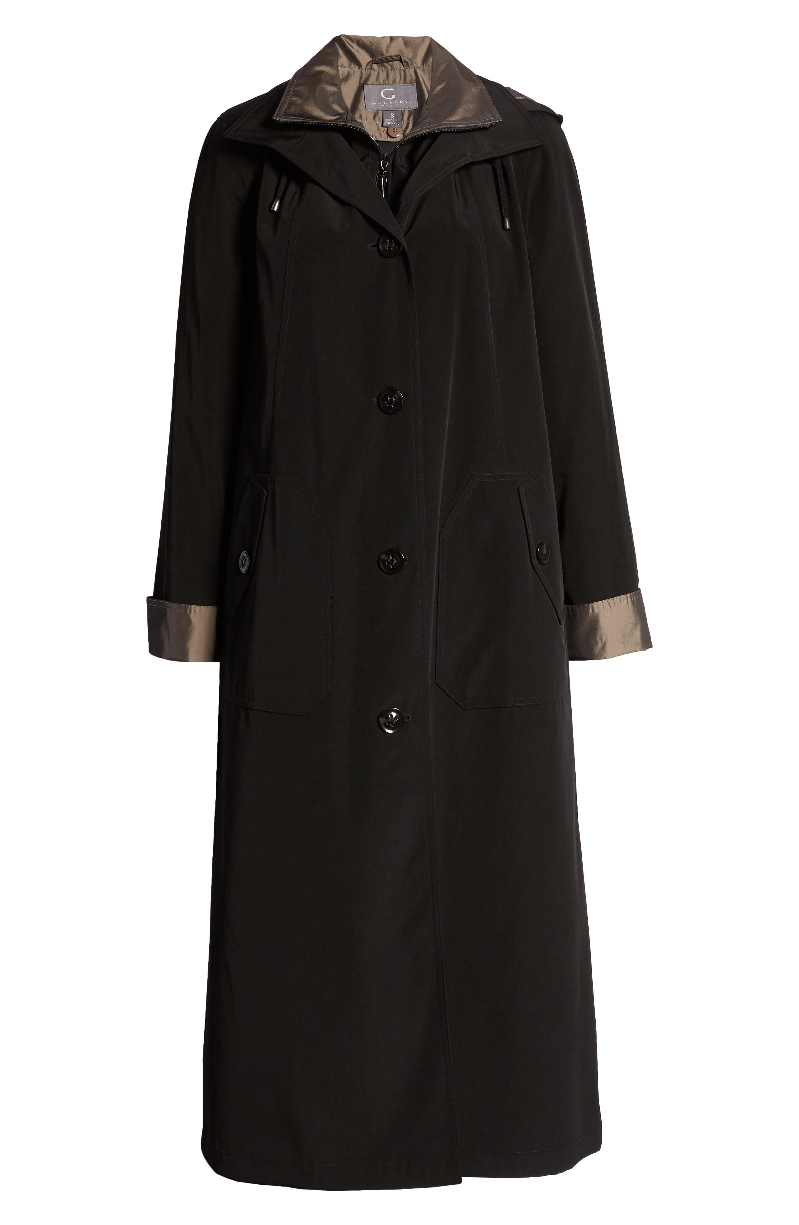 Gallery Full Length TwoTone Silk Look Raincoat Nordstrom