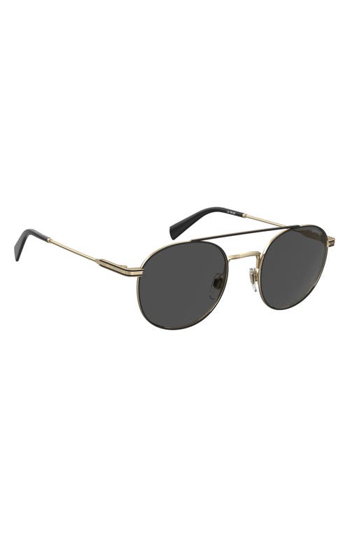 Shop Levi's 54mm Round Sunglasses In Gold/grey