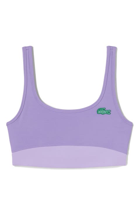 Adidas Womens Bliss Lilac All Over Print Racerback Sports Bra Top