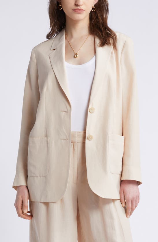 Shop Nordstrom Relaxed Single Breasted Blazer In Beige Beach