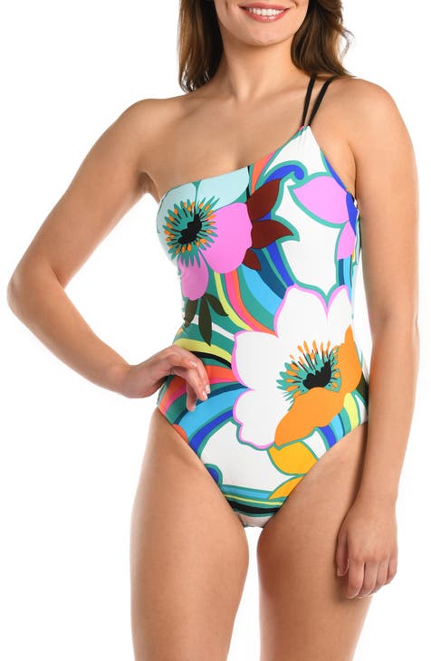 La Blanca Swimsuit Lined Size 12 Multicolor Built In Bra One Piece