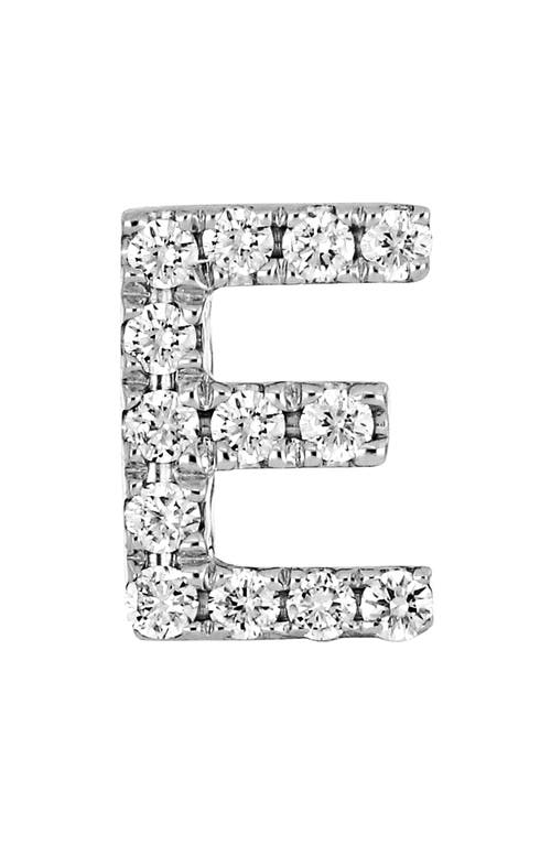 Single Initial Earring in White Gold/E