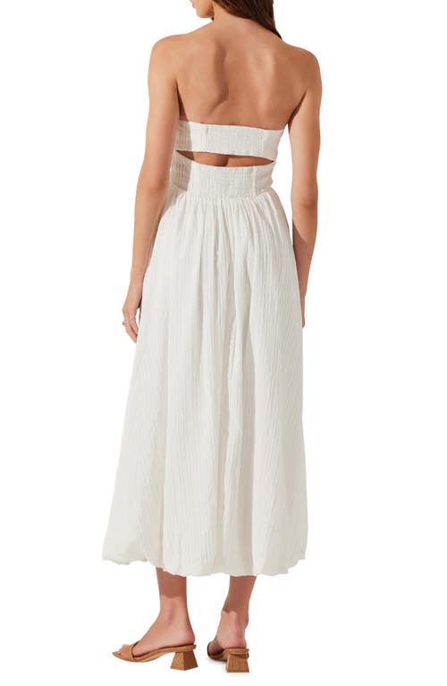 Shop Astr The Label Strapless Bubble Hem Dress In Cream