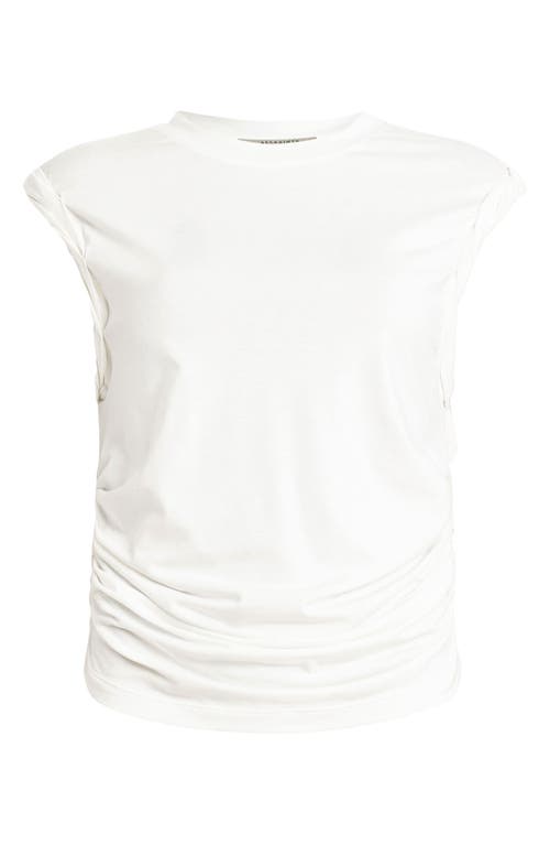 Allsaints West Rolled Sleeve Slim Fit Tank Top In Chalk White