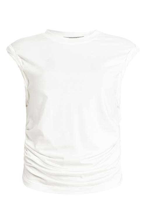 Shop Allsaints West Side Ruched Tank In Chalk White