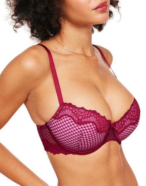 Shop Adore Me Rubie Push Up Demi Bra In Dark Red