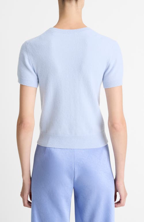 Vince Short-sleeve Cashmere-blend Tee In Sky Powder