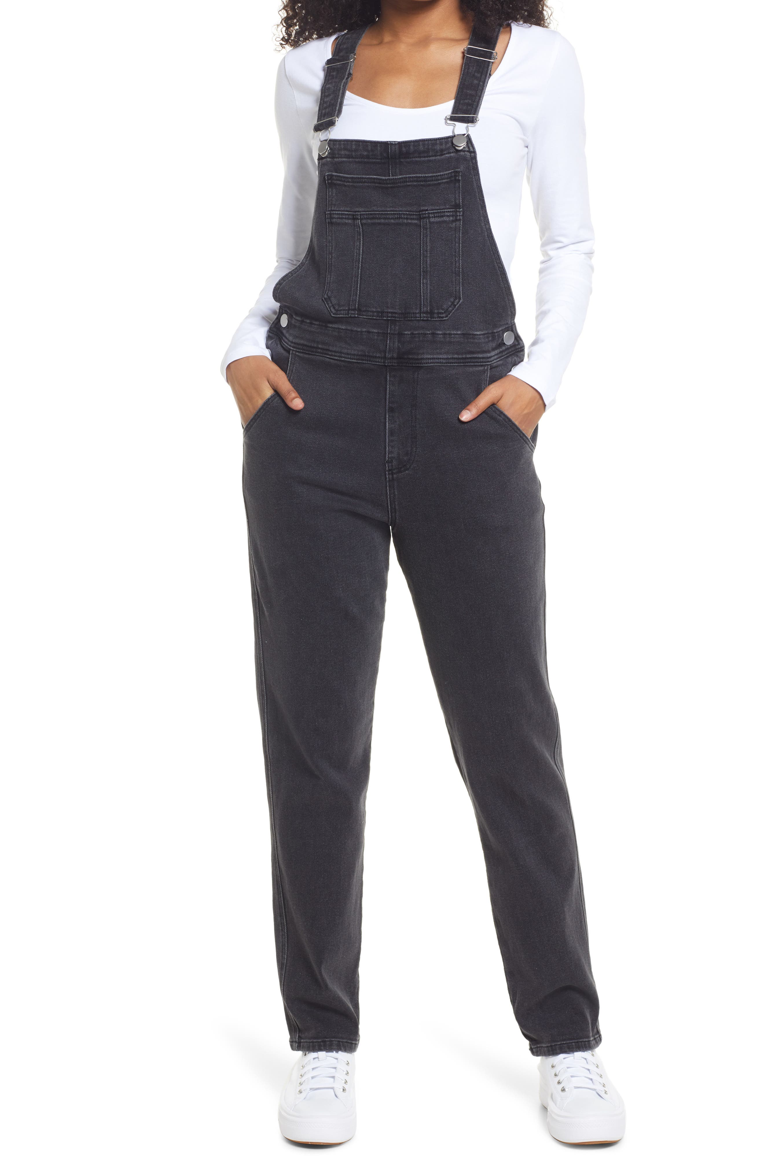 Black slim overalls Clearance