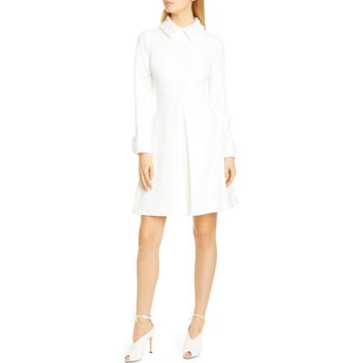 Badgley Mischka Embellished Collar Long Sleeve Cocktail Dress
