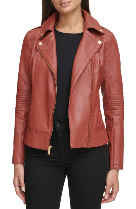 Short Down Jackets's Charlotte Leather Padded Jacket