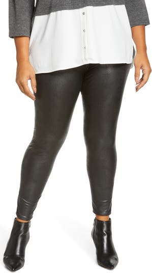 Vince Camuto Faux Leather Ponte Leggings in Black