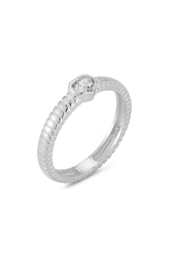 Sphera Milano Silver Cz Heart Ring In Silver