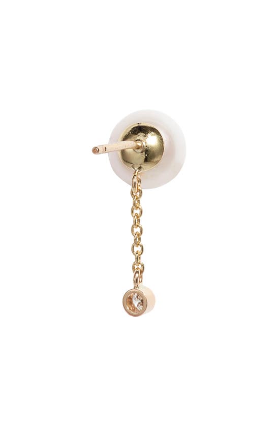 Shop Poppy Finch Cultured Pearl & Diamond Drop Earrings In 14kyg Gold