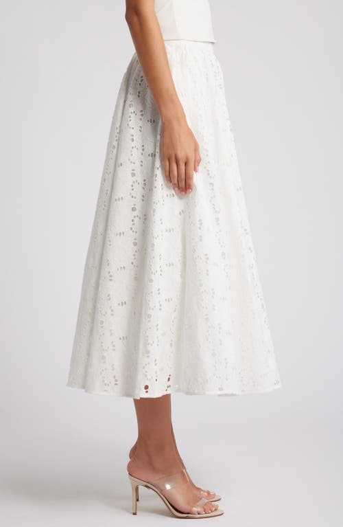 Shop House Of Cb Francine Cotton Eyelet Skirt In Cloud Dancer