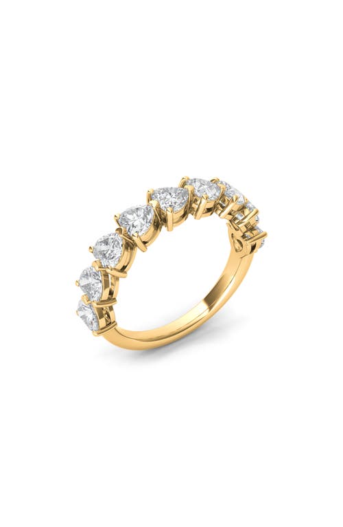 HauteCarat Heart Cut Lab Created Diamond Half Eternity Ring in Gold at Nordstrom