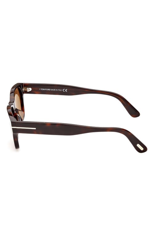 Shop Tom Ford 54mm Square Sunglasses In Dark Havana/brown