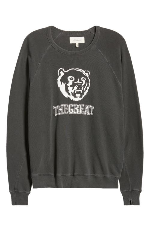 Shop The Great . The College Bear Cotton Graphic Sweatshirt In Washed Black