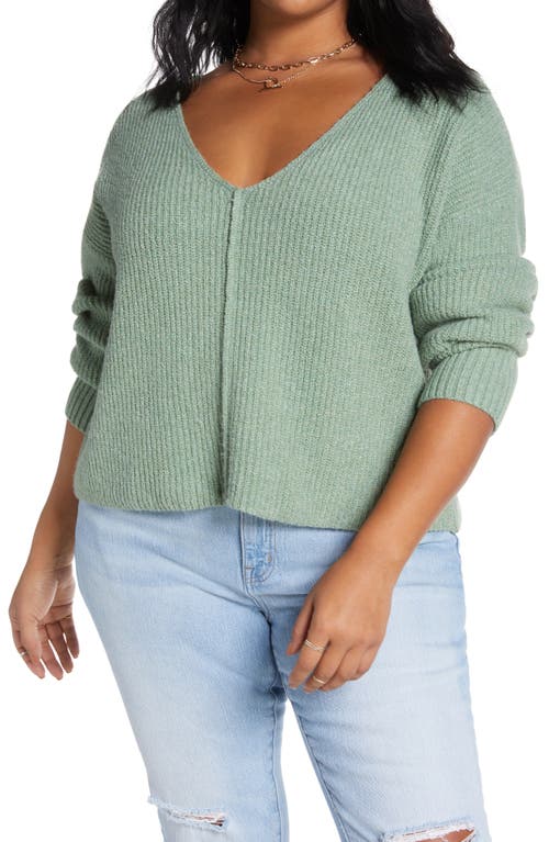 BP. Weekend V-Neck Sweater in Green Hedge