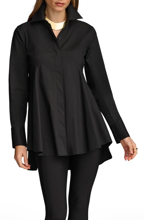 DONNA KARAN High-Low A-Line Tunic in Black 