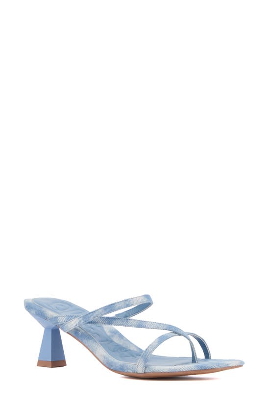 Shop Olivia Miller Angelic Rhinestone Sandal In Acid-wash Blue