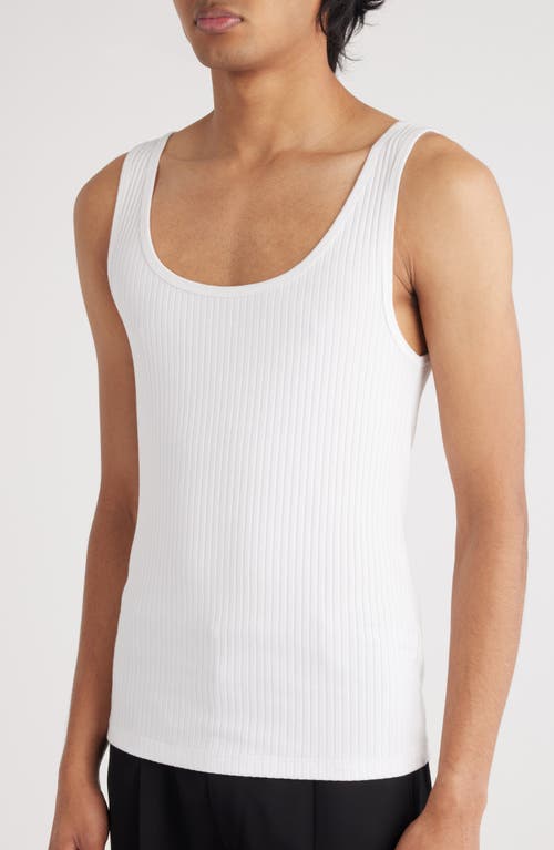 Shop Dries Van Noten Holly Rib Tank In White 1